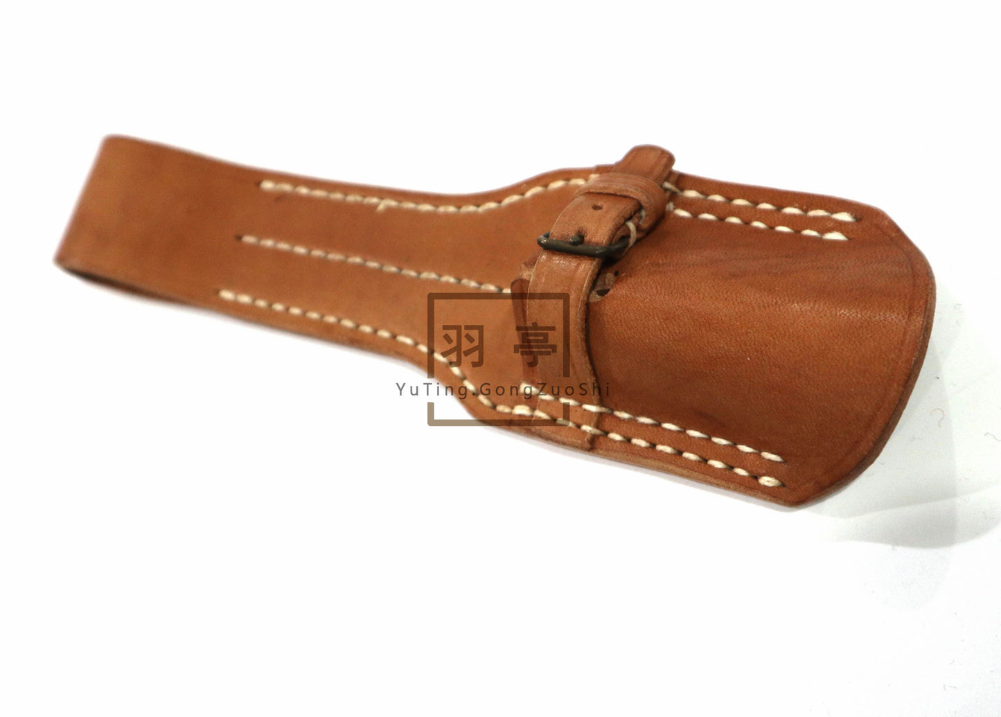 羽亭推荐村田皮挂早期头层牛皮植鞣皮cosplay手工缝制    Recommended by Yuting: Early‑period vegetable‑tanned top‑grain leather hanger for Murata rifle, hand‑stitched for cosplay