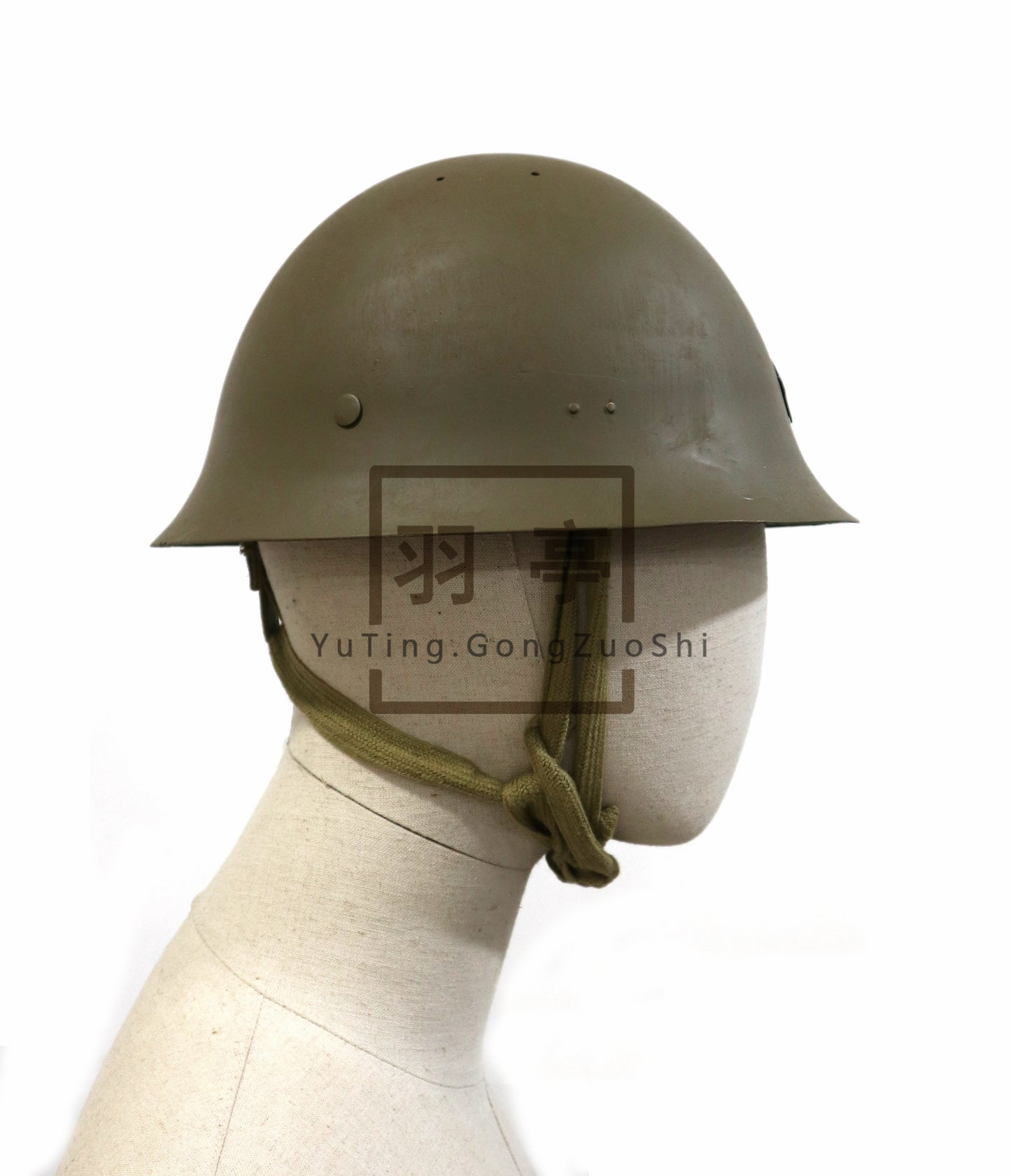 羽亭推荐朝鲜原品壳子8090年代铁帽重漆   Recommended by Yuting: 1980‑90s Korean‑origin steel‑helmet shell, repainted finish, for collection & prop‑use