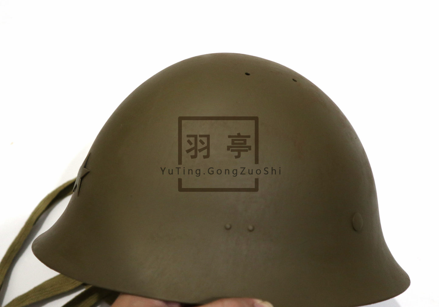 羽亭推荐朝鲜原品壳子8090年代铁帽重漆   Recommended by Yuting: 1980‑90s Korean‑origin steel‑helmet shell, repainted finish, for collection & prop‑use