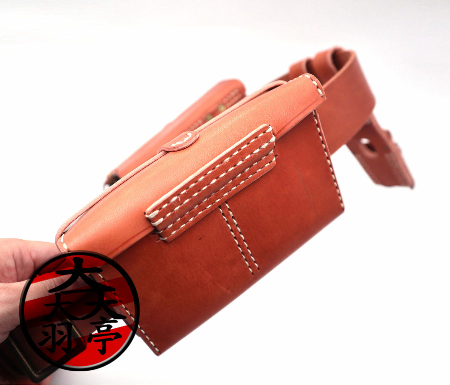 羽亭推荐出口版皮具38前盒后盒油壶腰带头层牛皮   Recommended by Yuting: Export‑grade top‑grain leather set, Type‑38 front & rear ammo pouches, gun oiler, waist belt