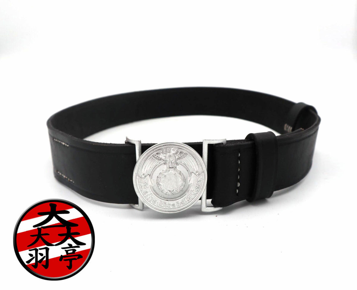 羽亭推荐德式牛皮官用腰带m32影视道具收藏ww   Yuting Recommended, German‑Style M32 Official Leather Belt, Movie Prop for Collection, WW‑Era Reproduction