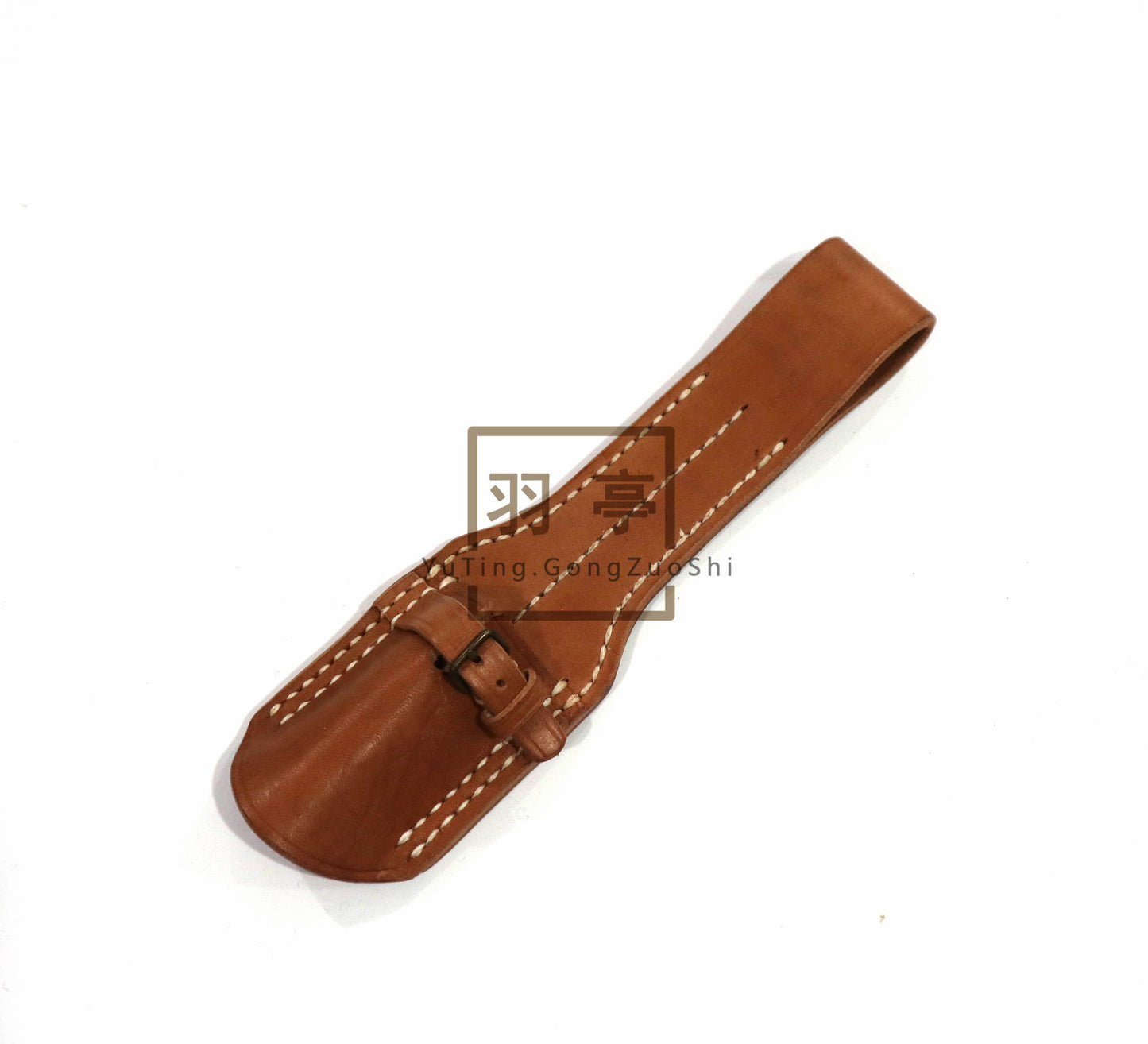 羽亭推荐村田皮挂早期头层牛皮植鞣皮cosplay手工缝制    Recommended by Yuting: Early‑period vegetable‑tanned top‑grain leather hanger for Murata rifle, hand‑stitched for cosplay