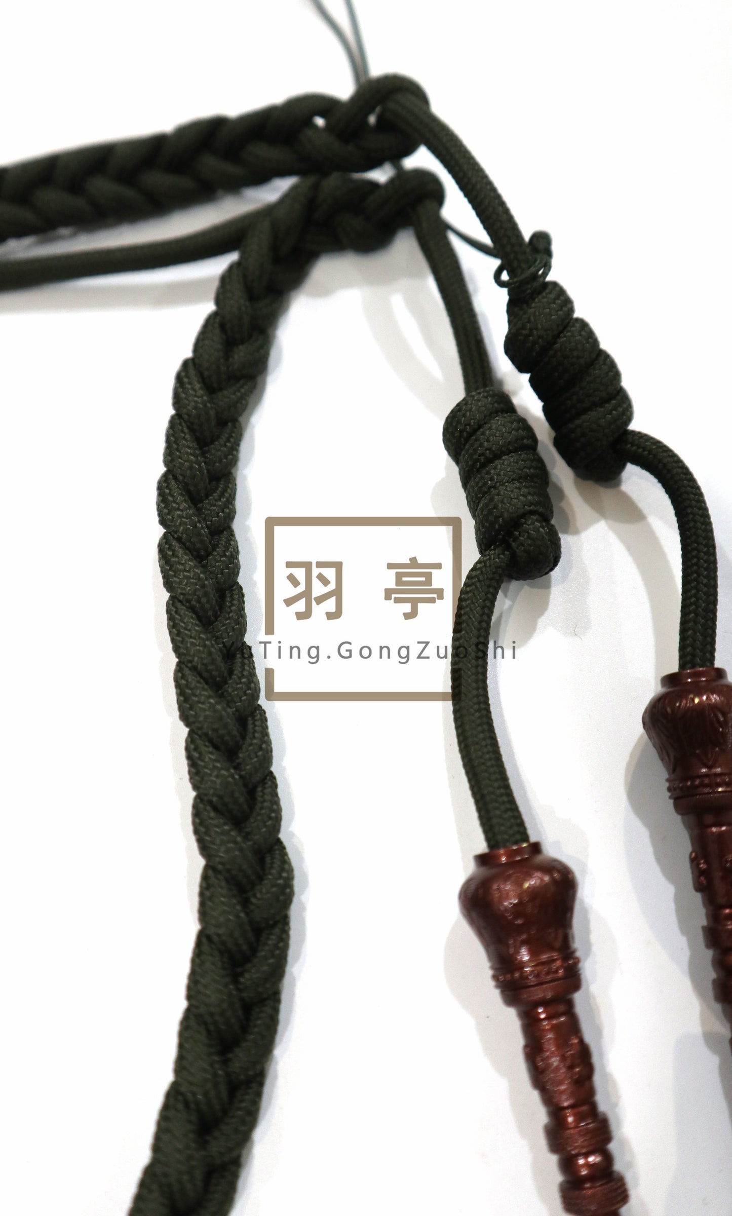 羽亭推荐朝鲜绪式野战版本织带墨绿色陆上cosplay重演Recommended by Yuting, field‑version dark‑green North‑Korean sword tassel webbing, for land‑based cosplay & historical reenactment