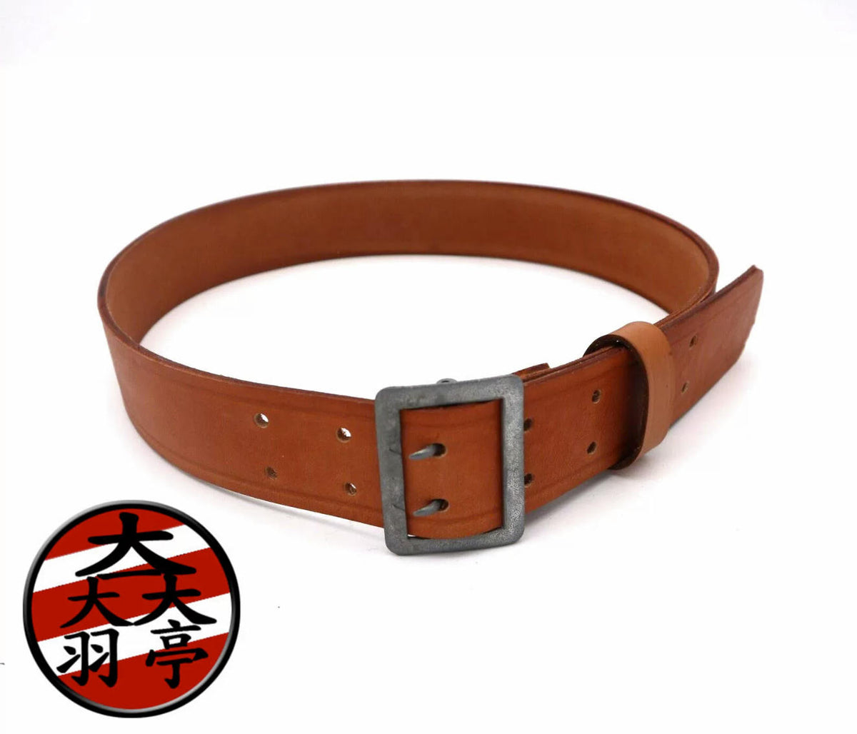 羽亭推荐德用腰带黑色黄色将校制服装备牛皮双叉腰   Yuting Recommended, German‑Style Officer Uniform Belt, Black & Tan, Cowhide Double Prong Belt, Reenactment Costume Gear