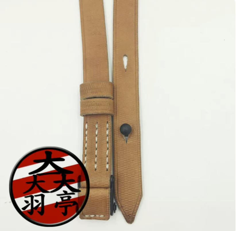 羽亭推荐德工程用MP40牛皮背带制服装备收藏户外重演   Yuting Recommended, German‑Style MP40 Cowhide Sling, Uniform Gear for Outdoor Reenactment & Collection