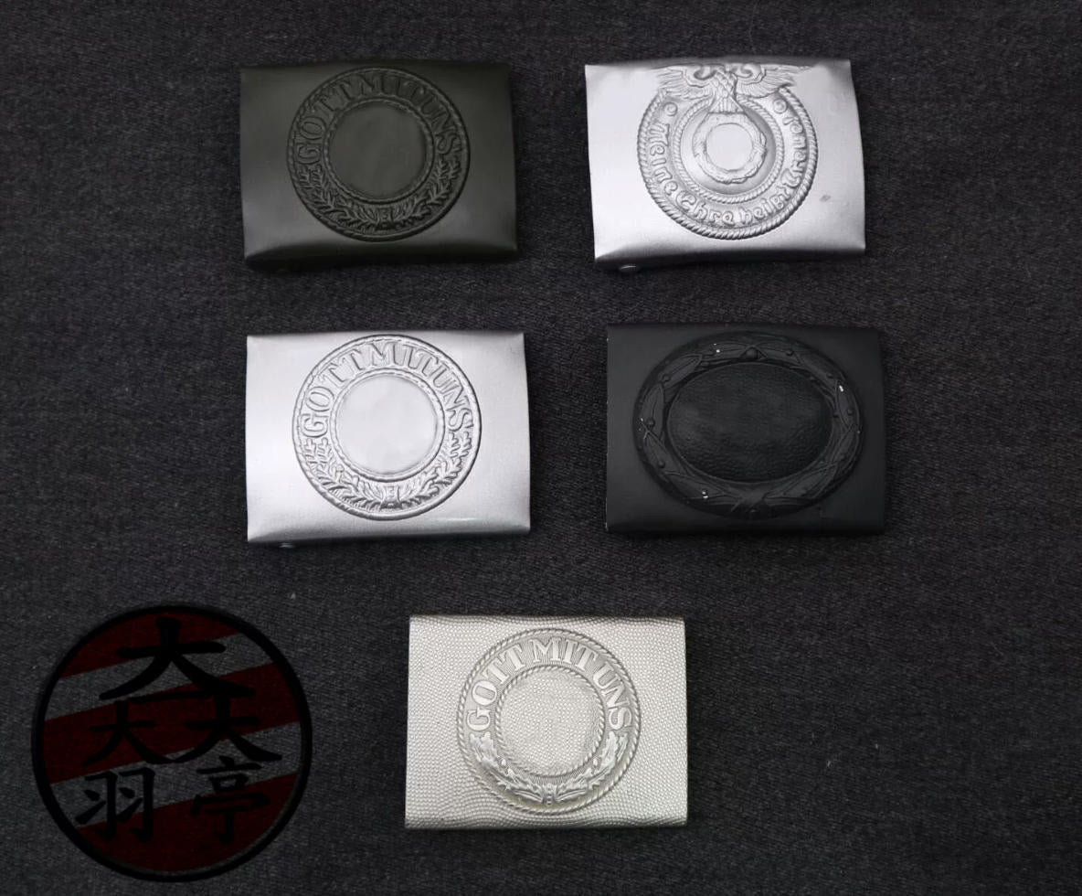 羽亭推荐ww德国腰带鱼子扣历史重演道具收藏制装备金属   Yuting Recommended, German‑Style WW‑Era Metal Belt With Fish‑Grain Buckle, Historical Reenactment Collectible Gear