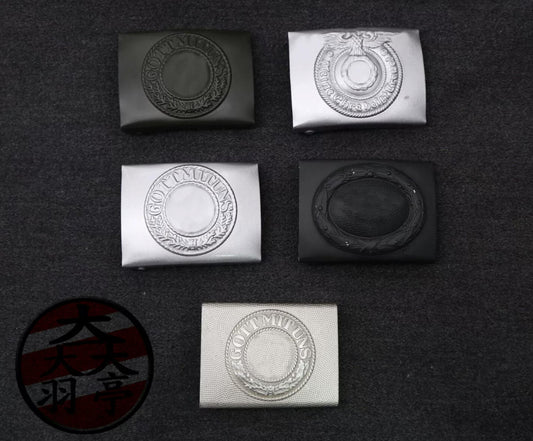 羽亭推荐ww德国腰带鱼子扣历史重演道具收藏制装备金属   Yuting Recommended, German‑Style WW‑Era Metal Belt With Fish‑Grain Buckle, Historical Reenactment Collectible Gear