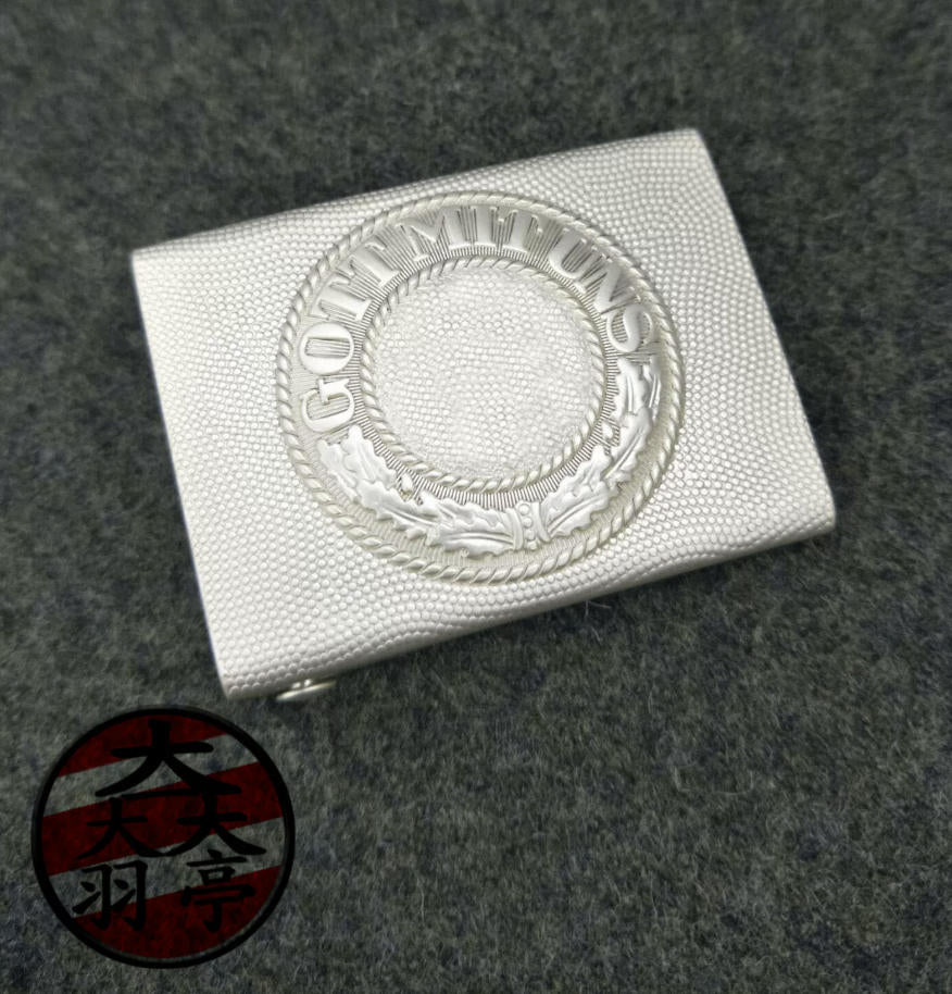 羽亭推荐ww德国腰带鱼子扣历史重演道具收藏制装备金属   Yuting Recommended, German‑Style WW‑Era Metal Belt With Fish‑Grain Buckle, Historical Reenactment Collectible Gear