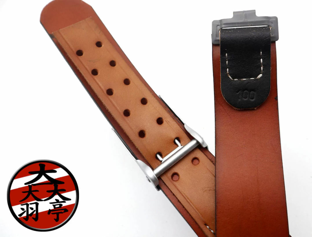 羽亭推荐德式牛皮腰带装备制服腰带扣   Yuting Recommended, German‑Style Cowhide Uniform Belt with Belt Buckle, Reenactment Costume Gear