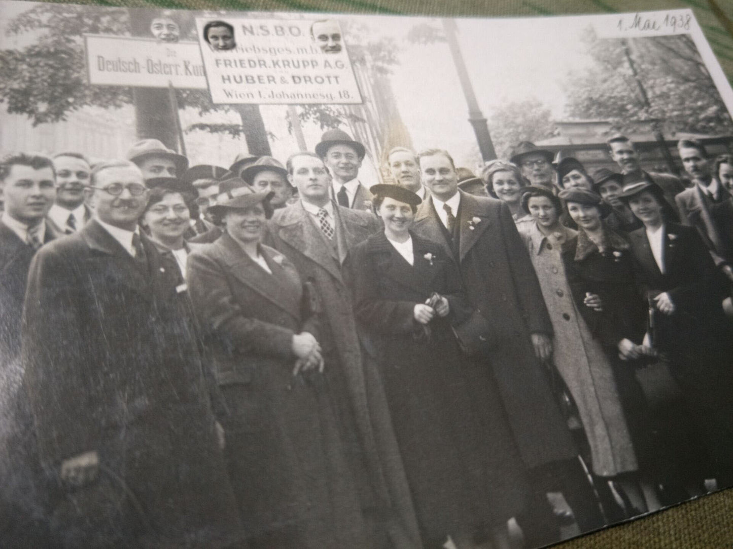 羽亭战德国集会照片 明信片保真包老 1938年
